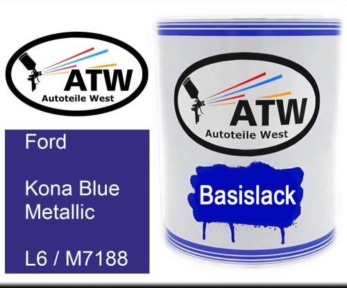 Ford, Kona Blue Metallic, L6 / M7188: 1L Lackdose, von ATW Autoteile West.